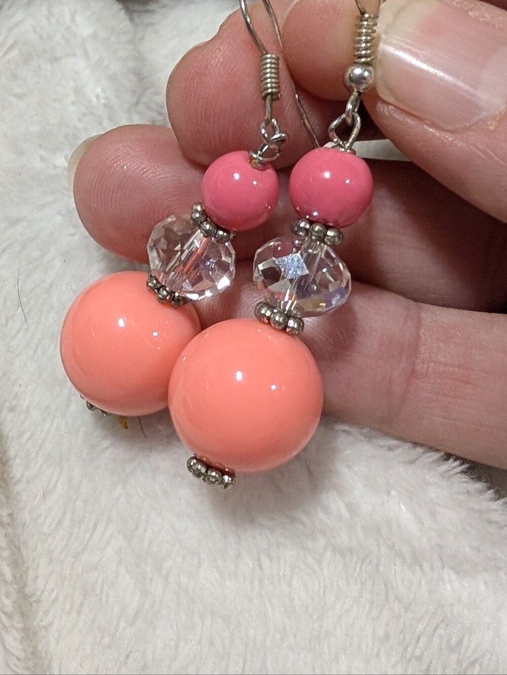 Pink & Coral Bead Drop Earrings - Women's Fashion Jewelry